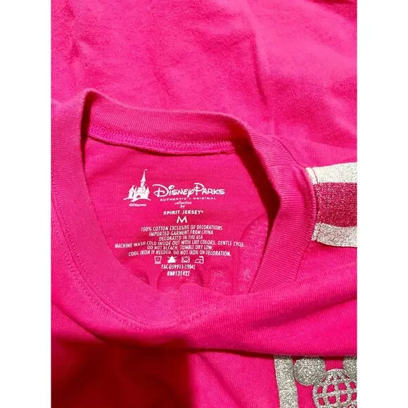 Disney Parks Spirit jersey world disney world mickey pink silver Women's M - Picture 5 of 8